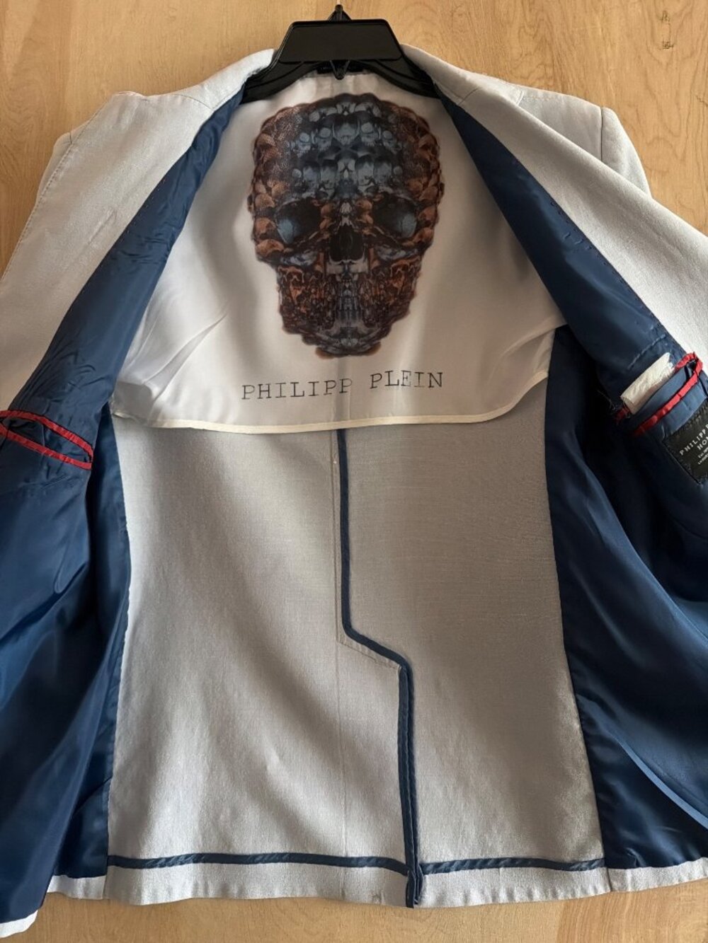 Philipp Plein Homme Men’s Limited Edition Light Blue Skull Lined Blazer Sz L(?)
